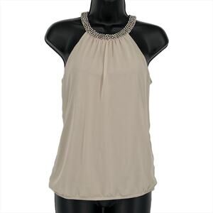 Express Sleeveless High Neck Blouse in Silver Size X-Small